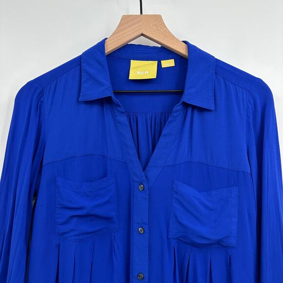 Anthropologie Maeve Islet Rayon‎ Button Down Shirt in Cobalt Blue Size XS - Picture 7 of 7